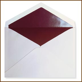 white double envelopes wedding, two envelope wedding set,inner and outer wedding envelopes, a-7 burgundy maroon foil lined envelopes